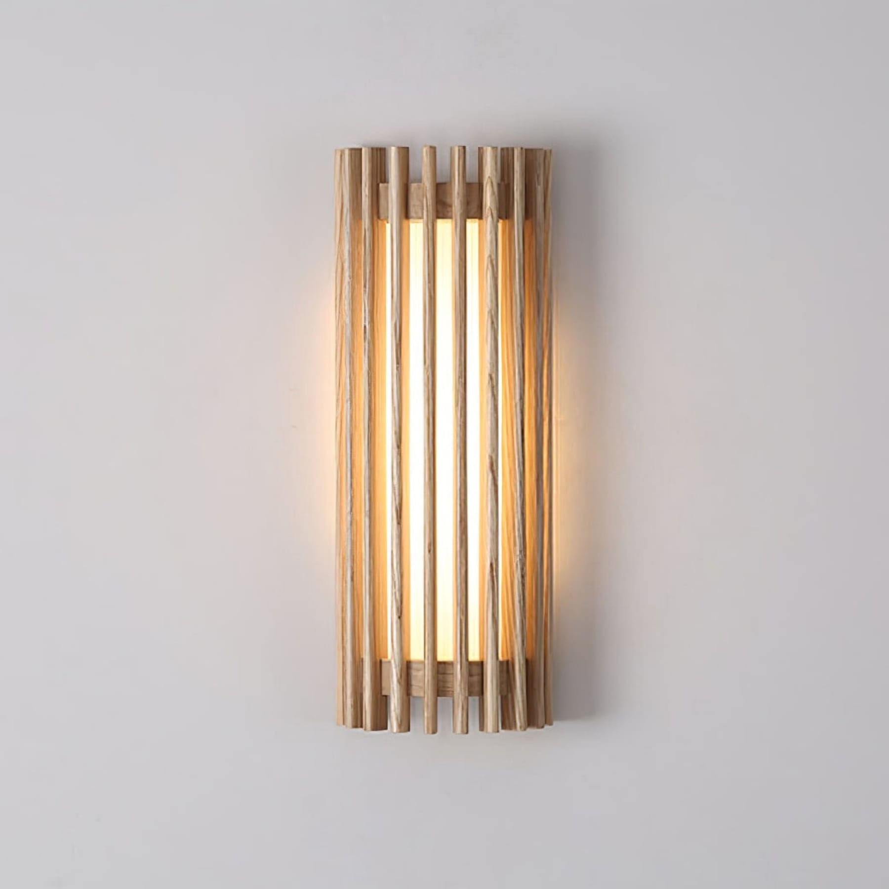 Contemporary Acrylic and Wood Wall Light With Tri-Color Lighting in Brown — Greenwich Home & Living