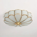 Traditional Brass and Glass Flush Mount Ceiling Light for Living Room — Greenwich Home & Living