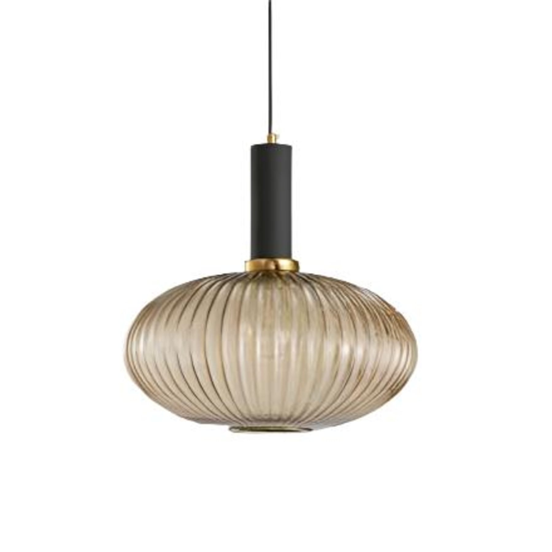 Contemporary Glass Pendant Light for Living and Dining Rooms in Rounded Drum Shape - Ø12" (Ø30 cm) — Greenwich Home & Living