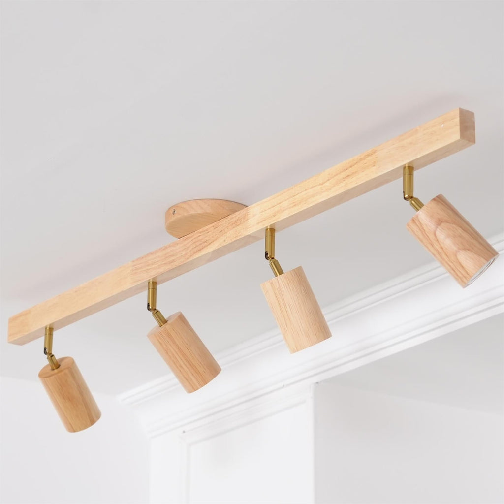 Modern Linear Walnut Wood Ceiling Light With Selectable Color Temperature — Greenwich Home & Living