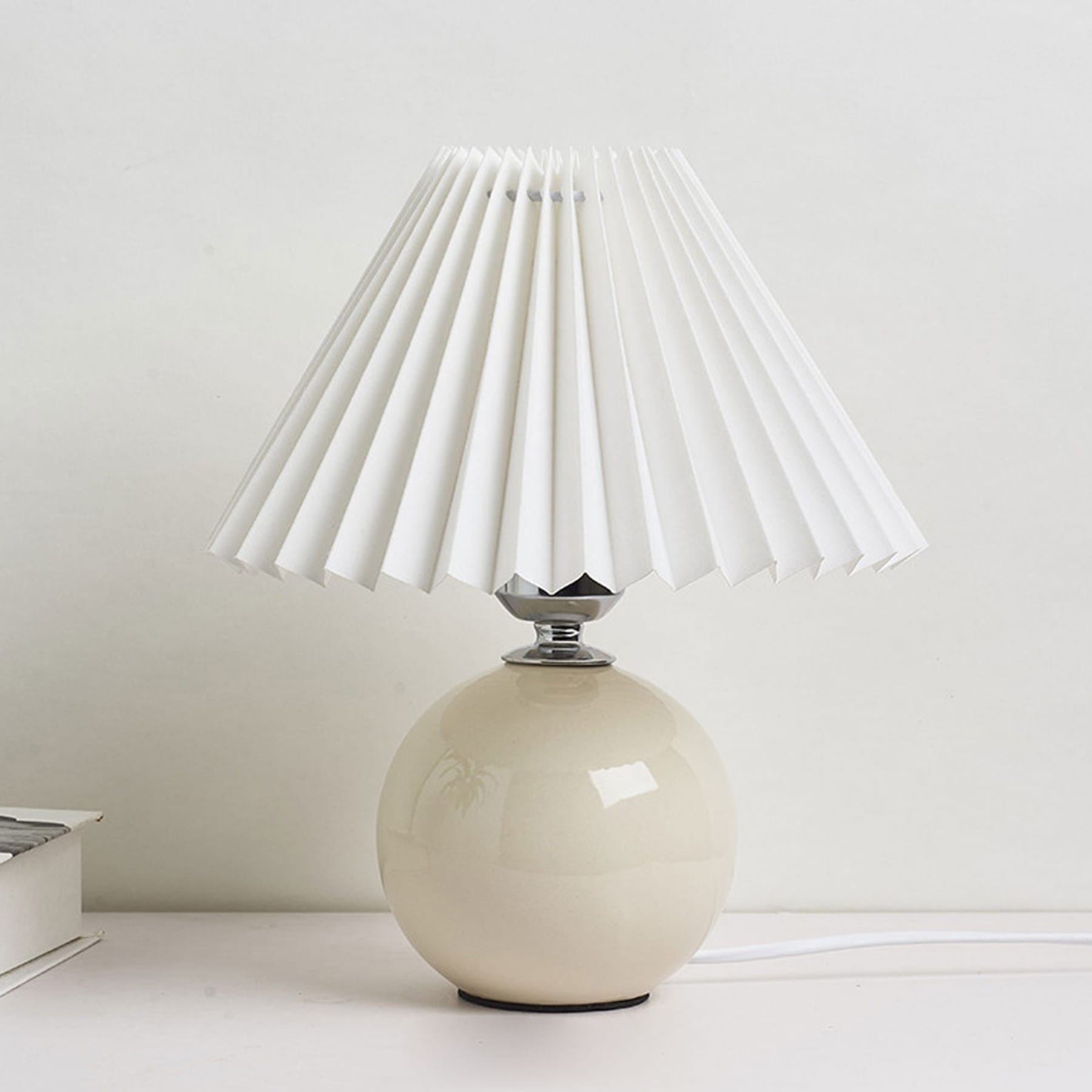 Contemporary Ceramic Table Lamp With Fabric Shade for Living Room — Greenwich Home & Living