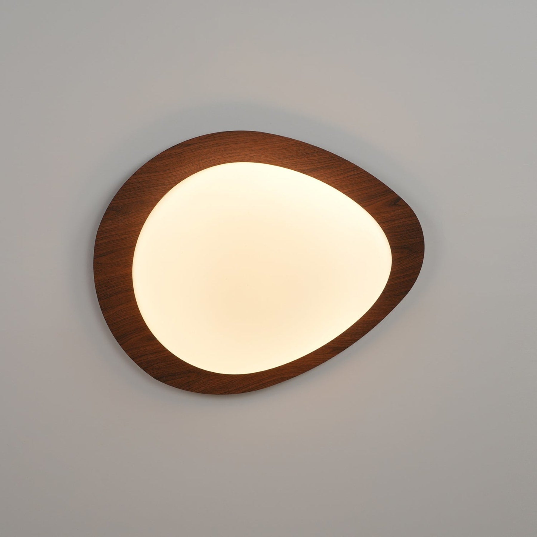 Scandinavian Wood Flush Mount Ceiling Light With Adjustable Color Temperature in Dark Brown — Greenwich Home & Living