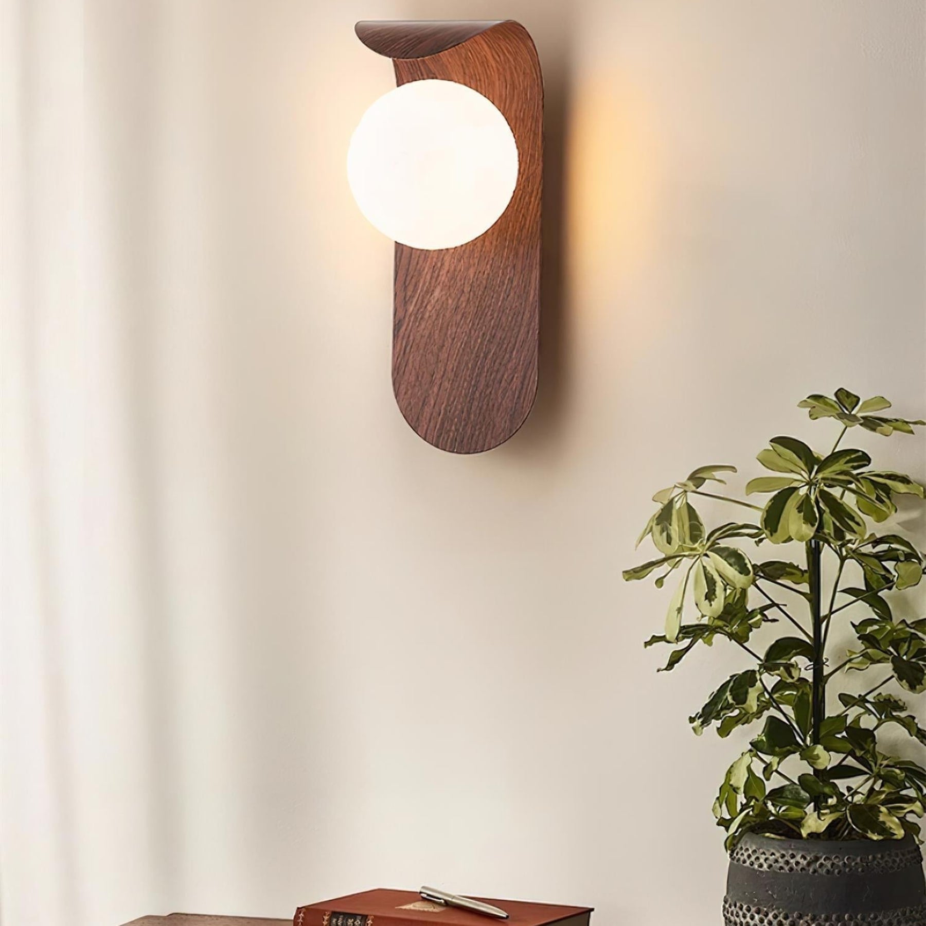 Minimalist Wood Wall Light With Tri-Color Changing Glow — Greenwich Home & Living