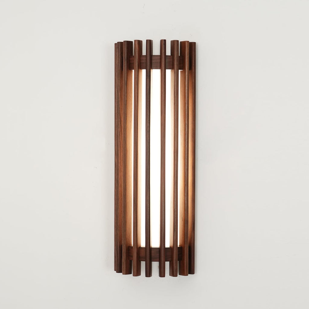 Contemporary Acrylic and Wood Wall Light With Tri-Color Lighting — Greenwich Home & Living