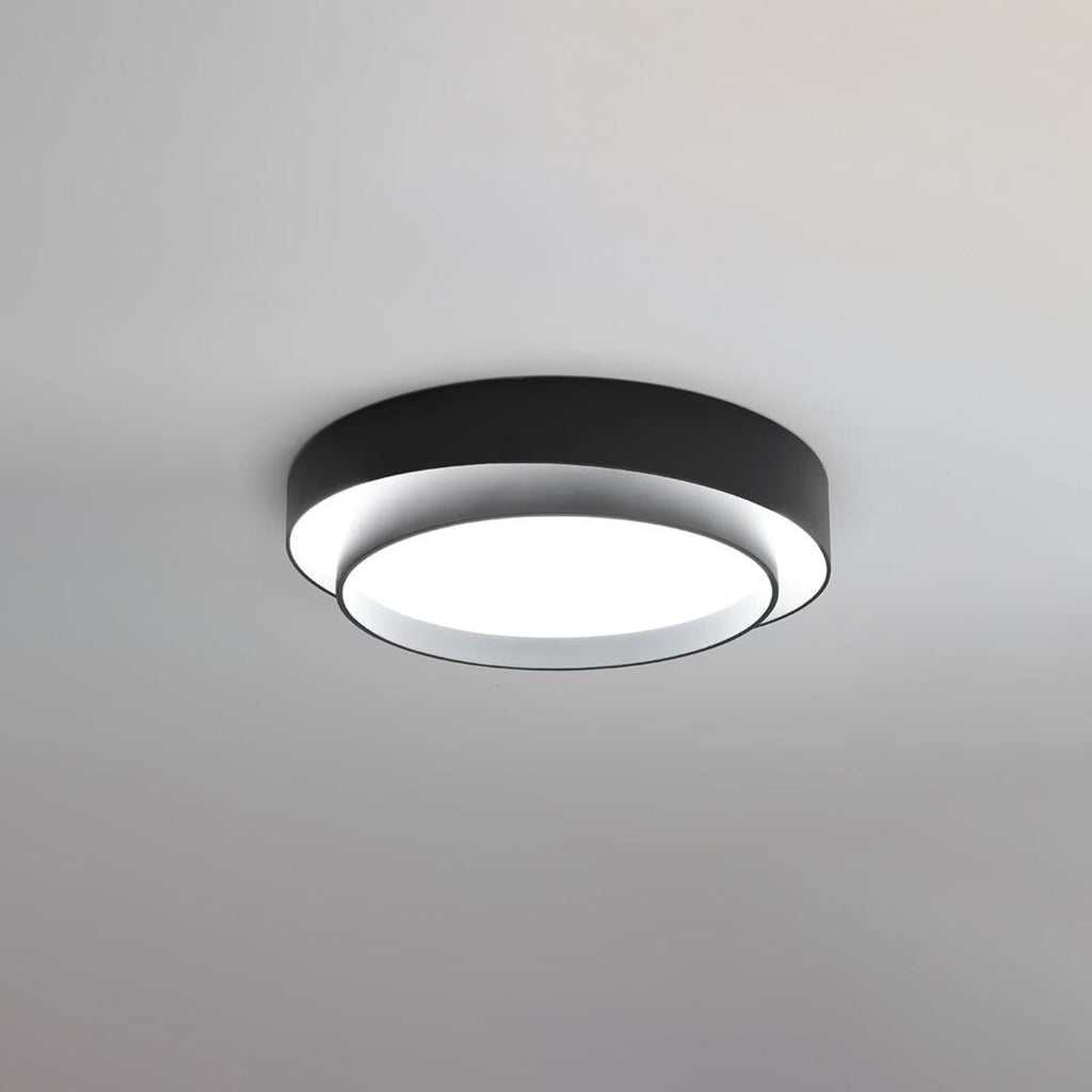 Minimalist Metal Flush Mount Ceiling Light With Bright Daylight LED in Black — Greenwich Home & Living