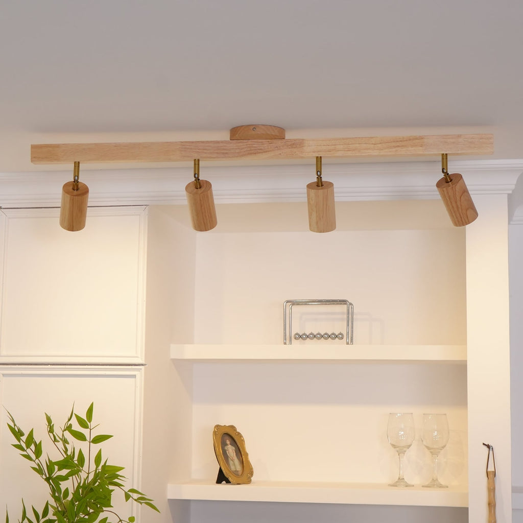 Modern Linear Walnut Wood Ceiling Light With Selectable Color Temperature — Greenwich Home & Living