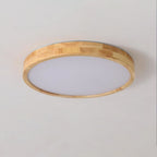 Minimalist Solid Wood Flush Mount Ceiling Light With Tri-Color Lighting — Greenwich Home & Living