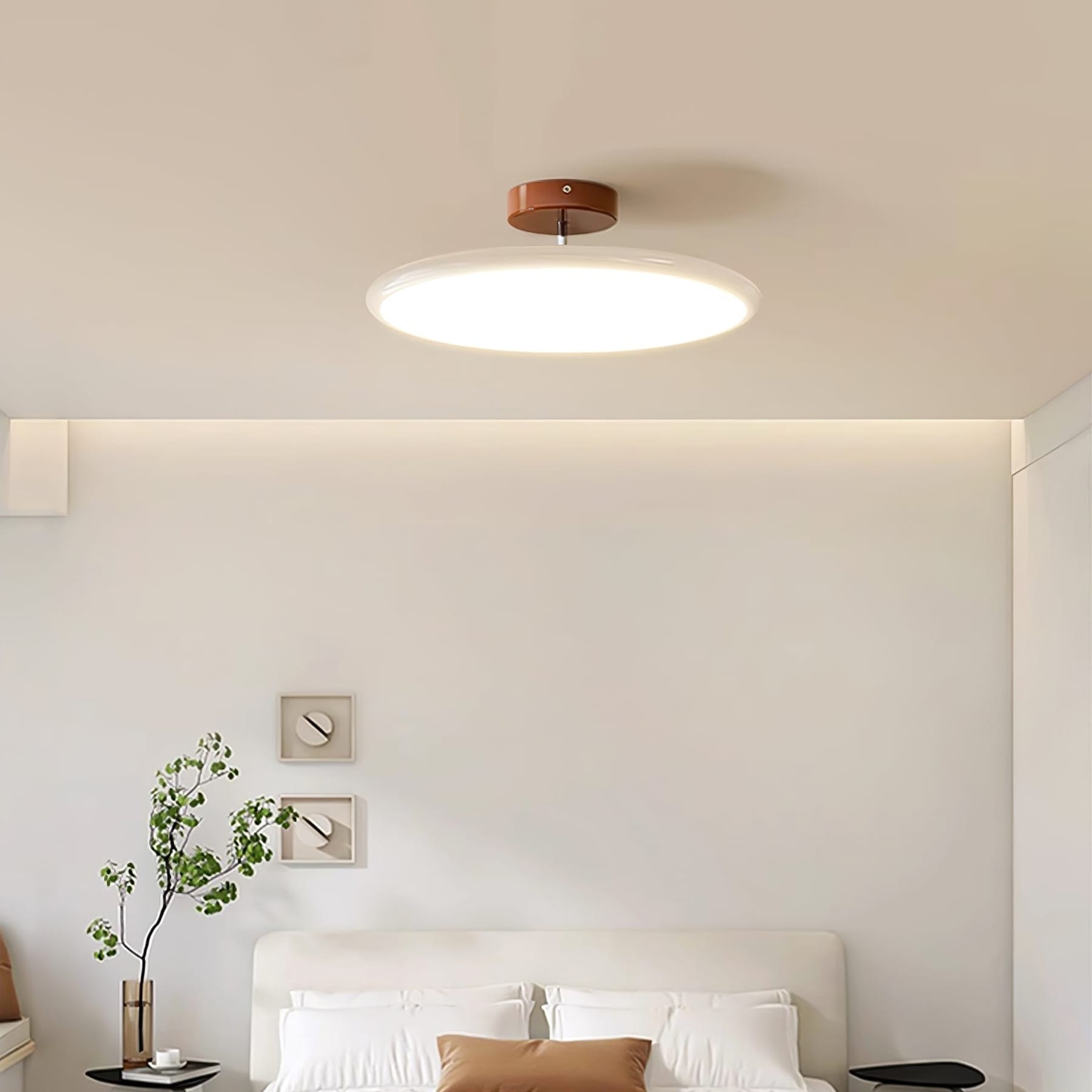 Retro Metal Semi-Flush Mount Ceiling Light With Three-Color Light — Greenwich Home & Living