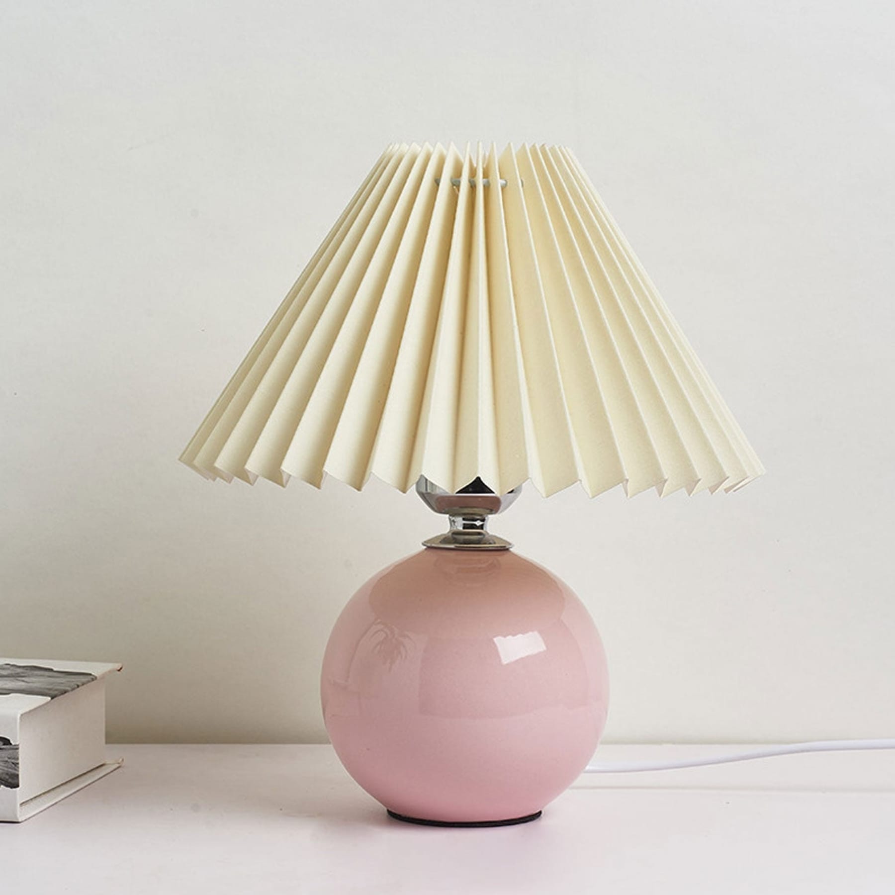 Contemporary Ceramic Table Lamp With Fabric Shade for Living Room — Greenwich Home & Living
