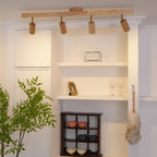 Modern Linear Walnut Wood Ceiling Light With Selectable Color Temperature — Greenwich Home & Living