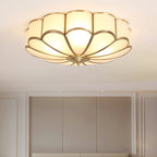 Traditional Brass and Glass Flush Mount Ceiling Light for Living Room — Greenwich Home & Living