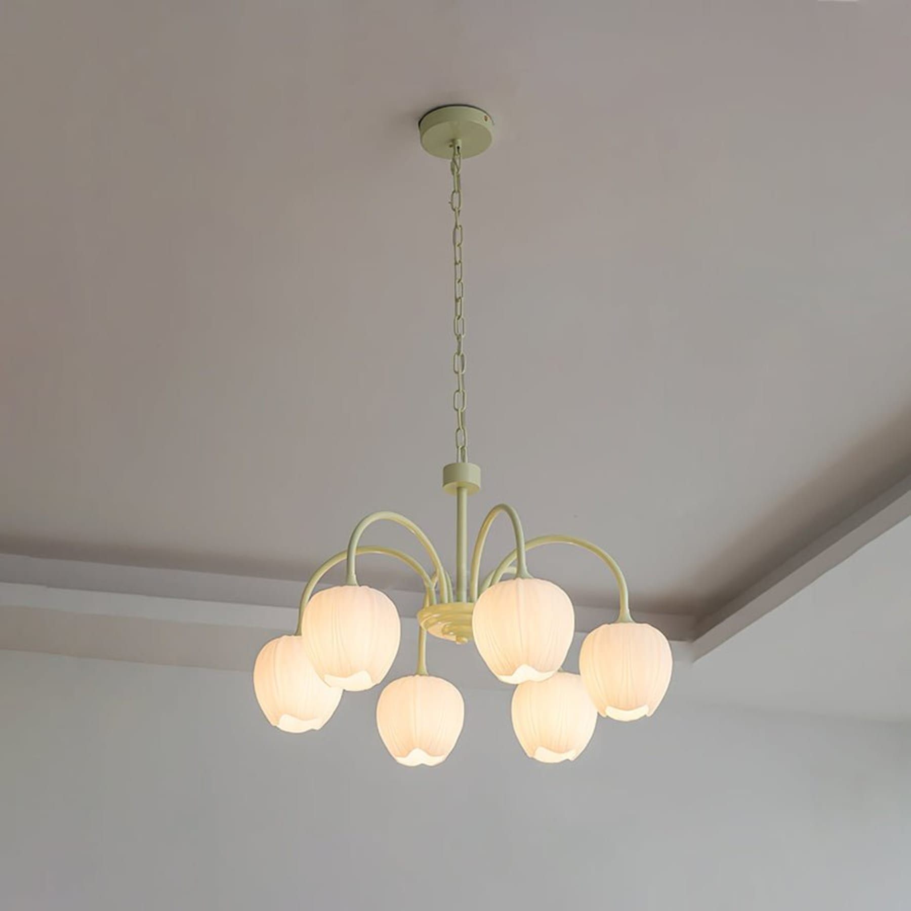 Retro Metal and Glass Chandelier With Selectable Color Light for Living and Dining Rooms — Greenwich Home & Living
