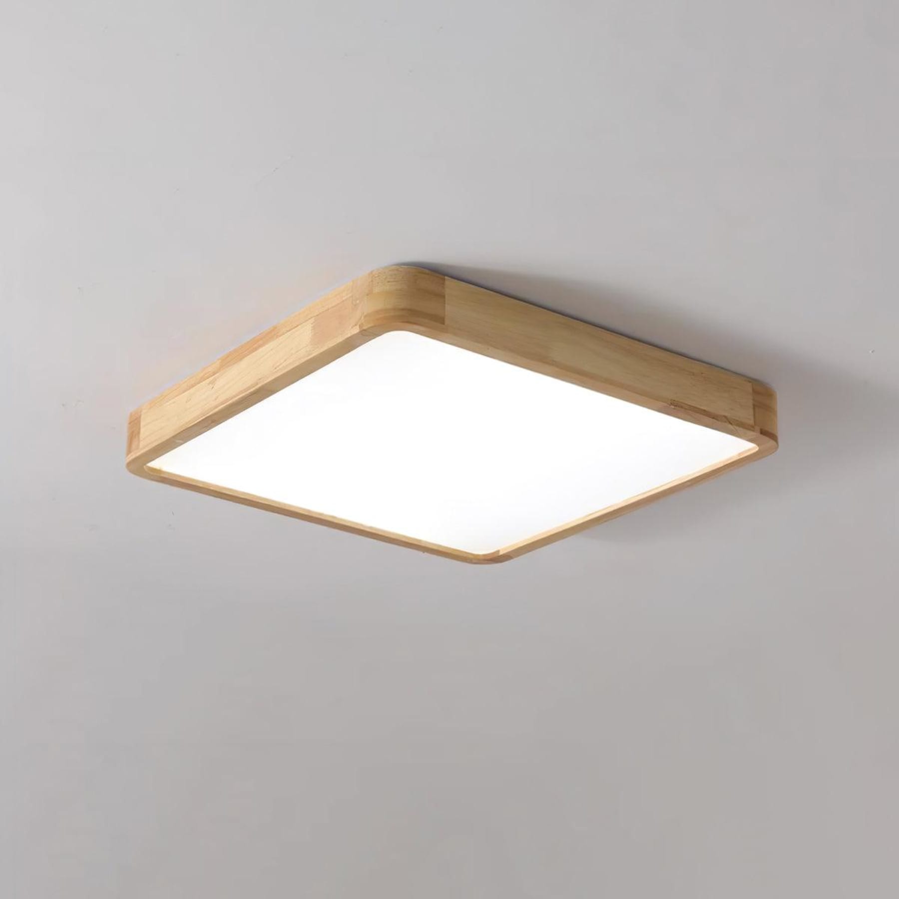 Minimalist Solid Wood Flush Mount Ceiling Light With Tri-Color Lighting — Greenwich Home & Living