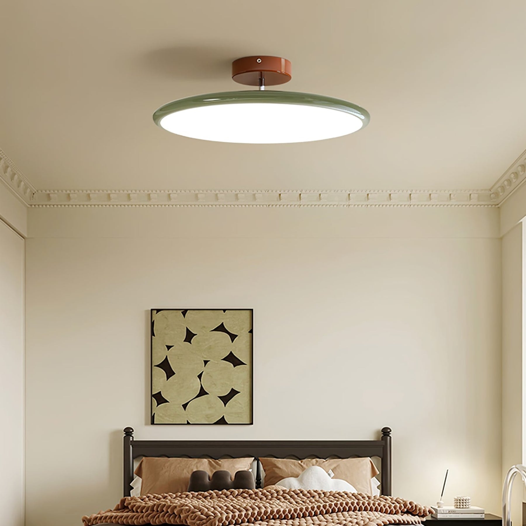 Retro Metal Semi-Flush Mount Ceiling Light With Three-Color Light — Greenwich Home & Living