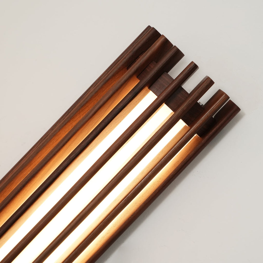 Contemporary Acrylic and Wood Wall Light With Tri-Color Lighting — Greenwich Home & Living
