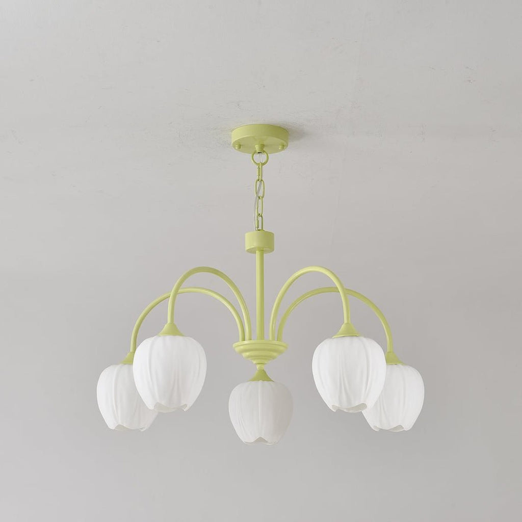 Retro Metal and Glass Chandelier With Selectable Color Light for Living and Dining Rooms — Greenwich Home & Living