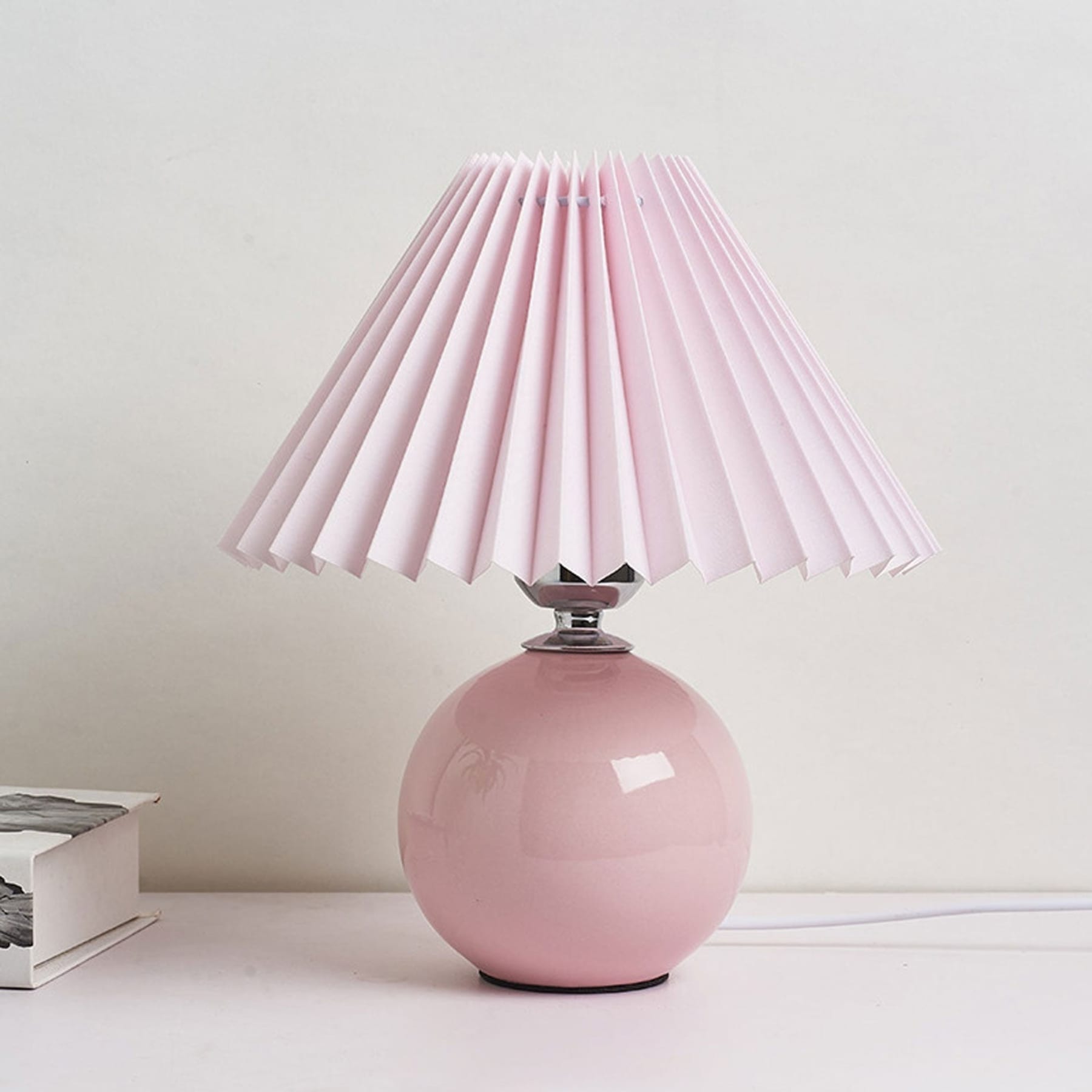 Contemporary Ceramic Table Lamp With Fabric Shade for Living Room — Greenwich Home & Living