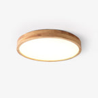 Minimalist Solid Wood Flush Mount Ceiling Light With Tri-Color Lighting — Greenwich Home & Living