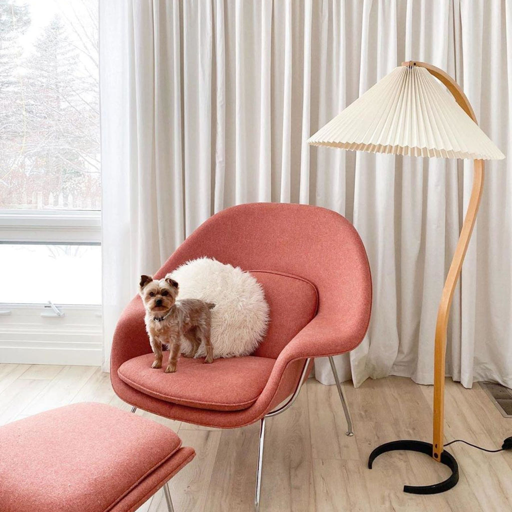 Scandinavian Wood Floor Lamp With Fabric Shade for Living Room — Greenwich Home & Living