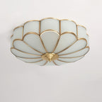 Traditional Brass and Glass Flush Mount Ceiling Light for Living Room — Greenwich Home & Living
