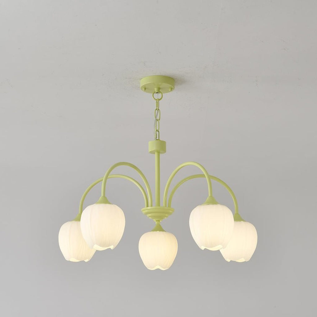 Retro Metal and Glass Chandelier With Selectable Color Light for Living and Dining Rooms — Greenwich Home & Living