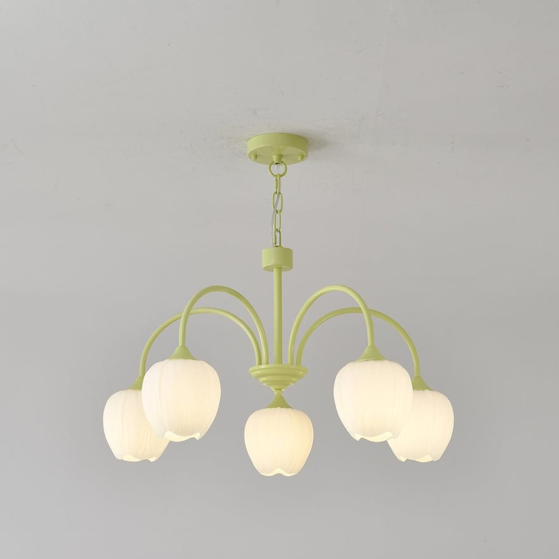 Retro Metal and Glass Chandelier With Selectable Color Light for Living and Dining Rooms — Greenwich Home & Living