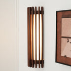 Contemporary Acrylic and Wood Wall Light With Tri-Color Lighting — Greenwich Home & Living