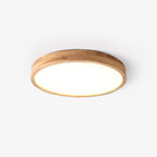 Minimalist Solid Wood Flush Mount Ceiling Light With Tri-Color Lighting — Greenwich Home & Living