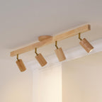 Modern Linear Walnut Wood Ceiling Light With Selectable Color Temperature — Greenwich Home & Living