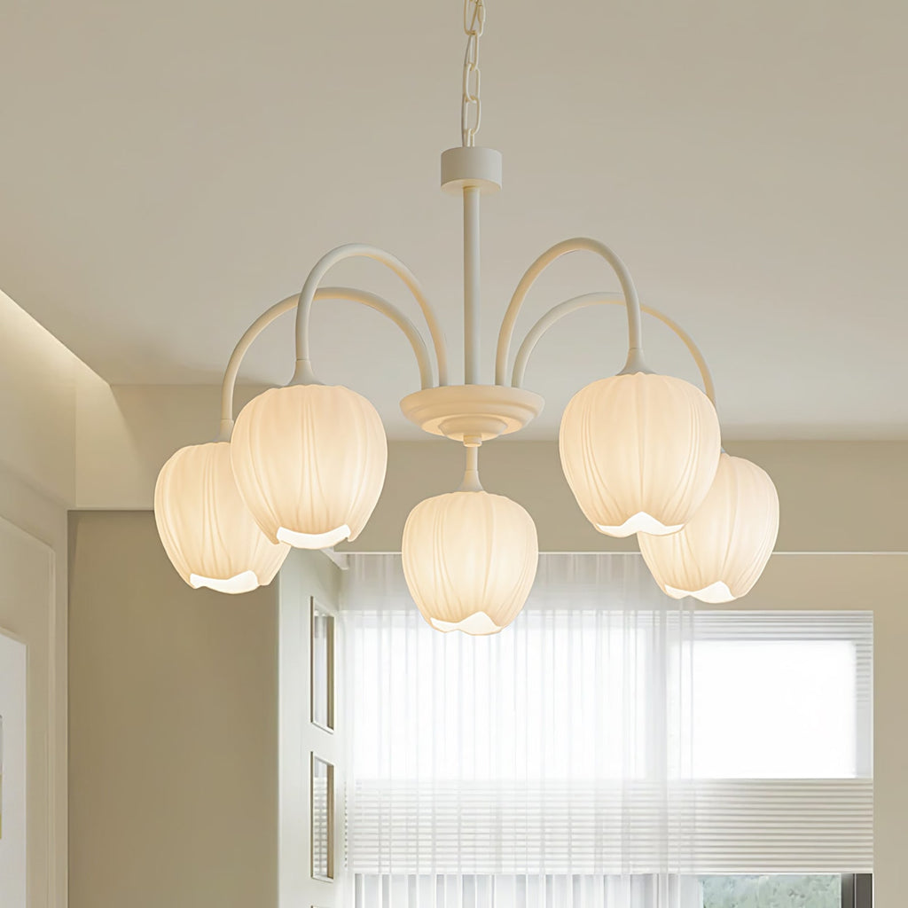 Retro Metal and Glass Chandelier With Selectable Color Light for Living and Dining Rooms — Greenwich Home & Living