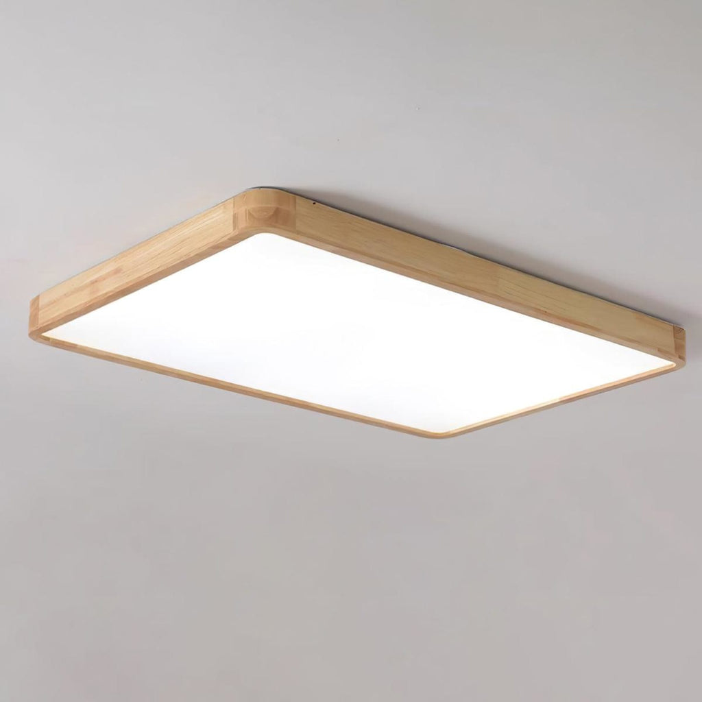 Minimalist Solid Wood Flush Mount Ceiling Light With Tri-Color Lighting — Greenwich Home & Living