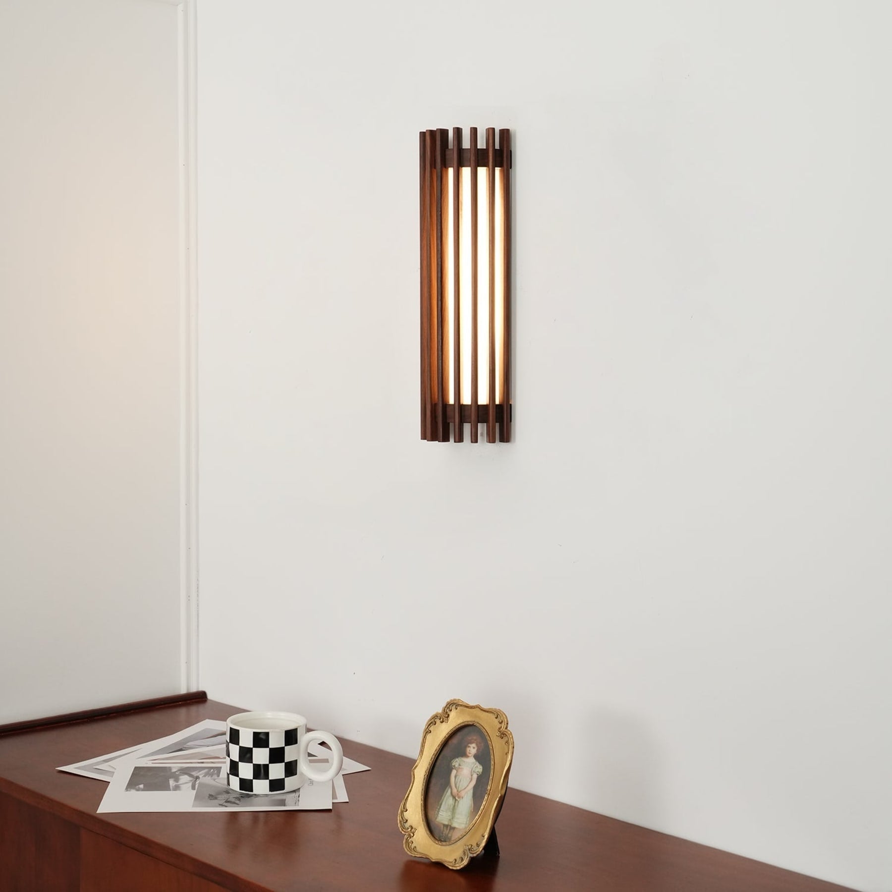Contemporary Acrylic and Wood Wall Light With Tri-Color Lighting — Greenwich Home & Living
