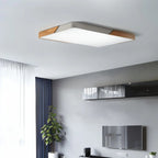 Minimalist Wood Flush Mount Ceiling Light With Stepless Dimming — Greenwich Home & Living