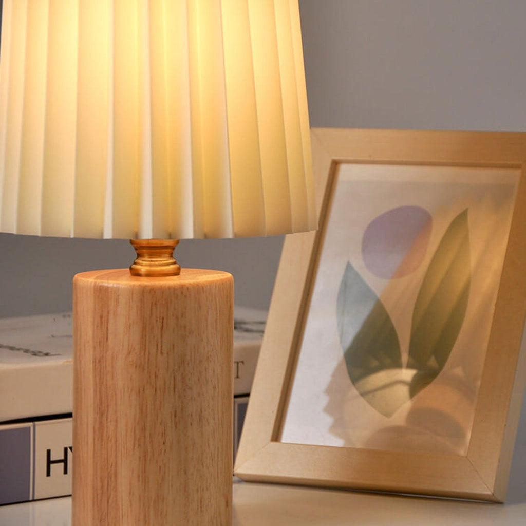 Modern Wood Table Lamp With Warm LED Glow — Greenwich Home & Living