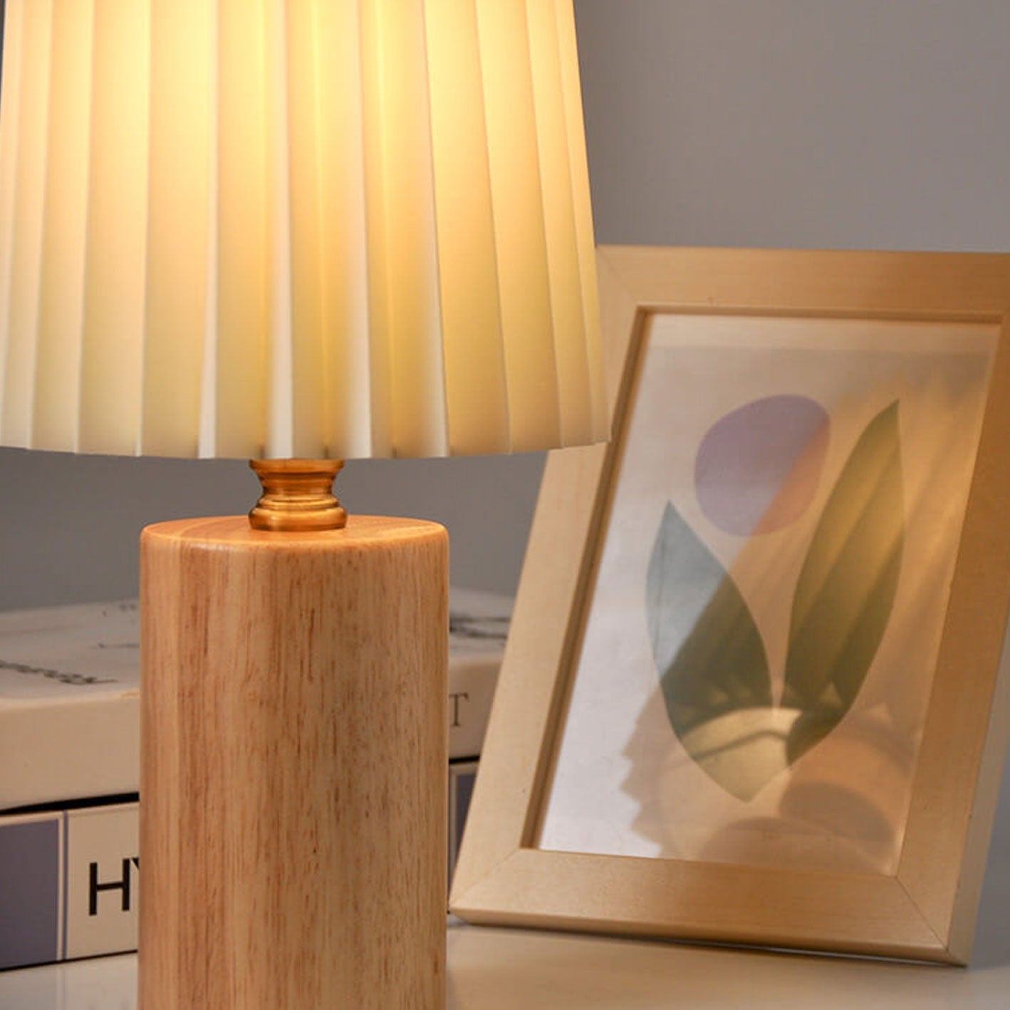 Modern Wood Table Lamp With Warm LED Glow — Greenwich Home & Living