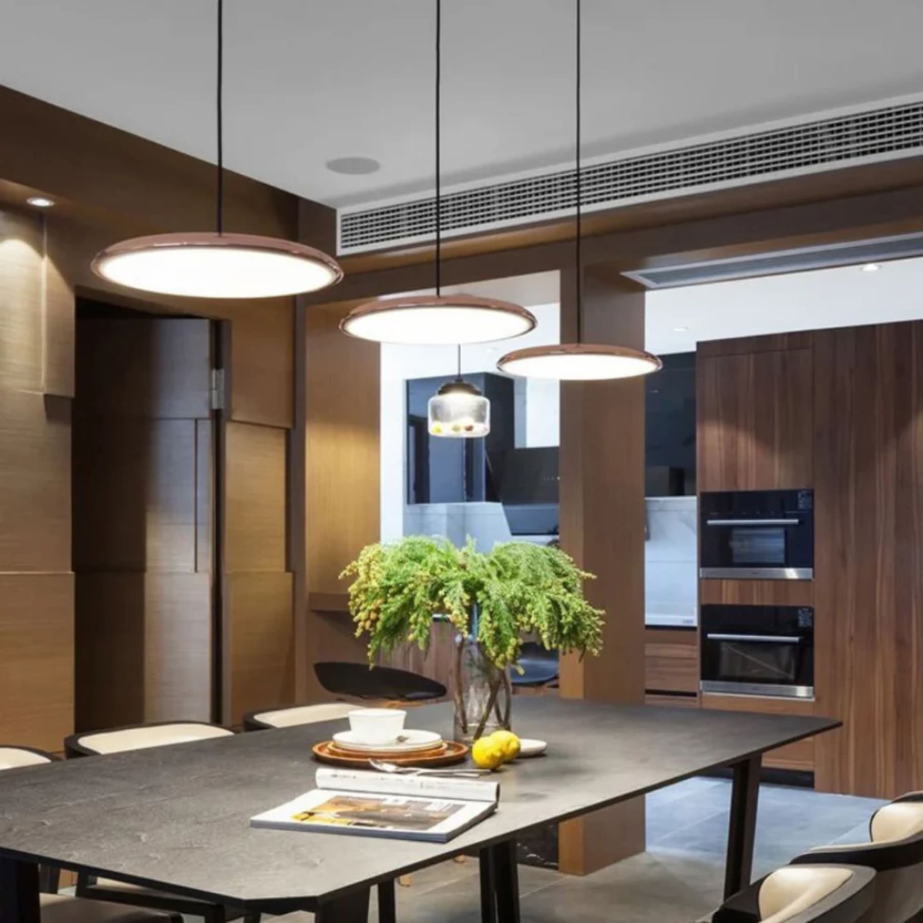 Minimalist Ironwork Pendant Light With Warm White Glow for Dining Room — Greenwich Home & Living