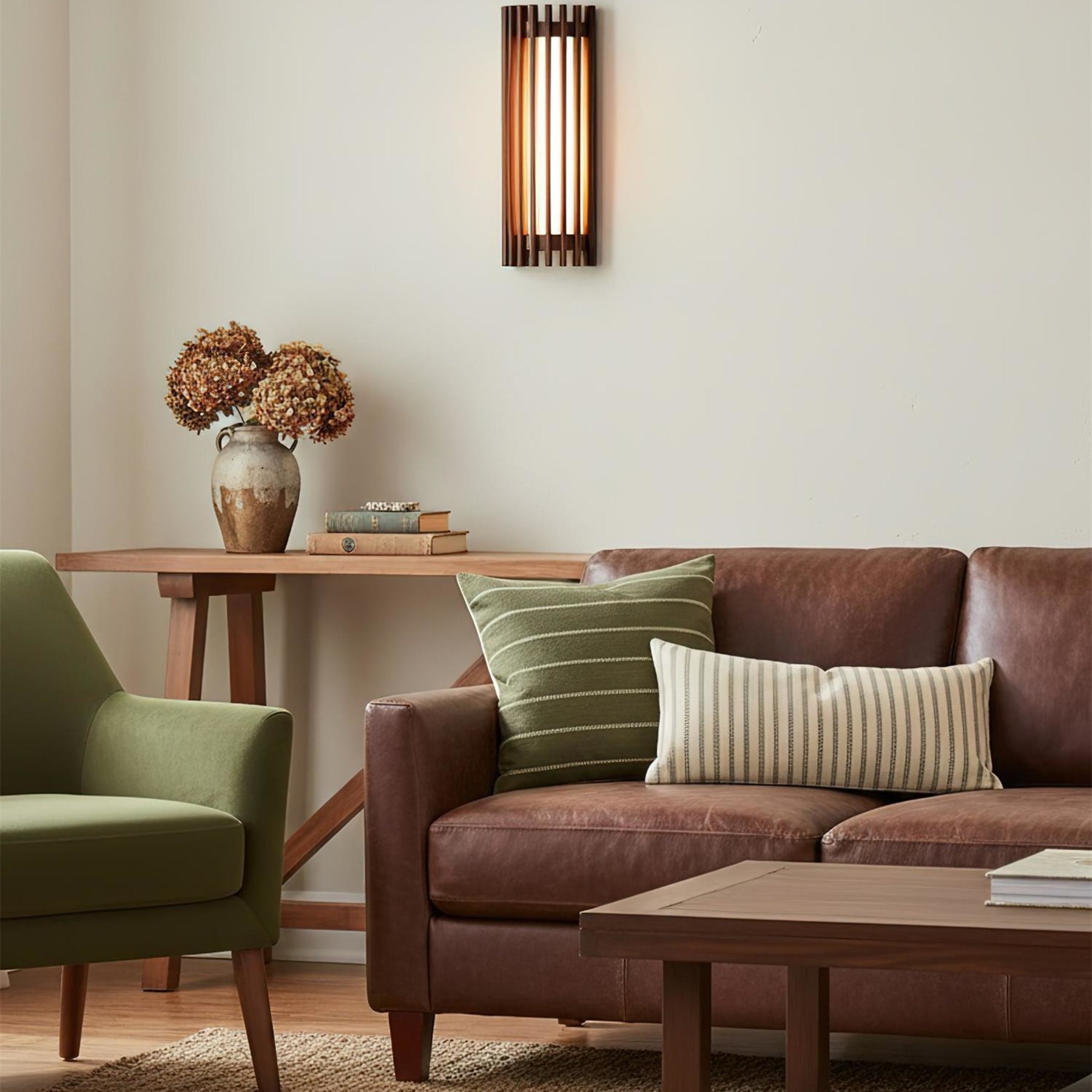 Contemporary Acrylic and Wood Wall Light With Tri-Color Lighting — Greenwich Home & Living
