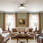 Retro Metal Semi-Flush Mount Ceiling Light With Three-Color Light — Greenwich Home & Living