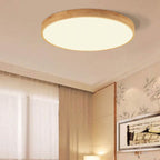 Scandinavian Wood Flush Mount Ceiling Light With Tri-Color Dimming — Greenwich Home & Living