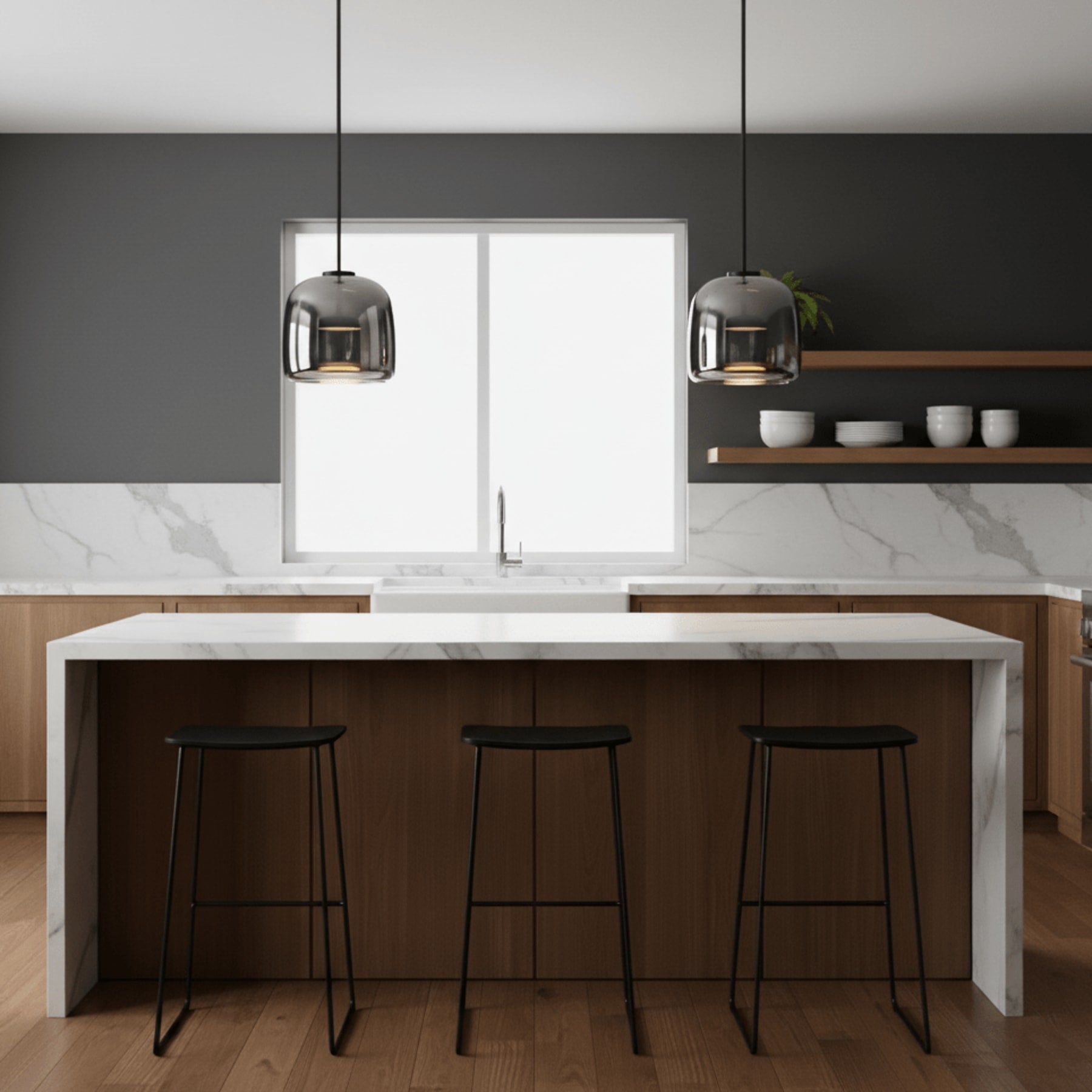 Contemporary Glass Pendant Light With USB-Rechargeable Battery — Greenwich Home & Living