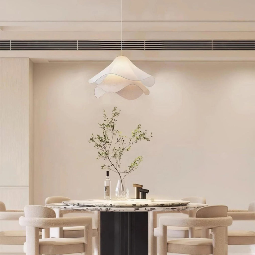 Contemporary Fabric Pendant Light With Dimmable Color Options for Living Room — Greenwich Home & Living