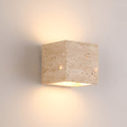 Minimalist Travertine Stone Square Wall Light With Warm LED Glow — Greenwich Home & Living