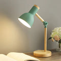 Scandinavian Wood Table Lamp With Three-Color Dimmable Light in Mint Green — Greenwich Home & Living