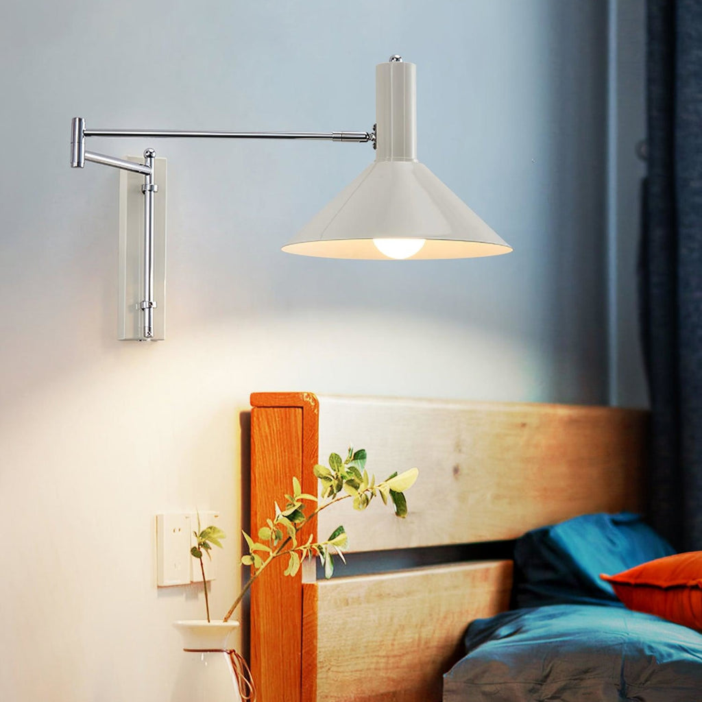 Retro Metal Wall Light With Tri-Color Lighting for Bedroom — Greenwich Home & Living