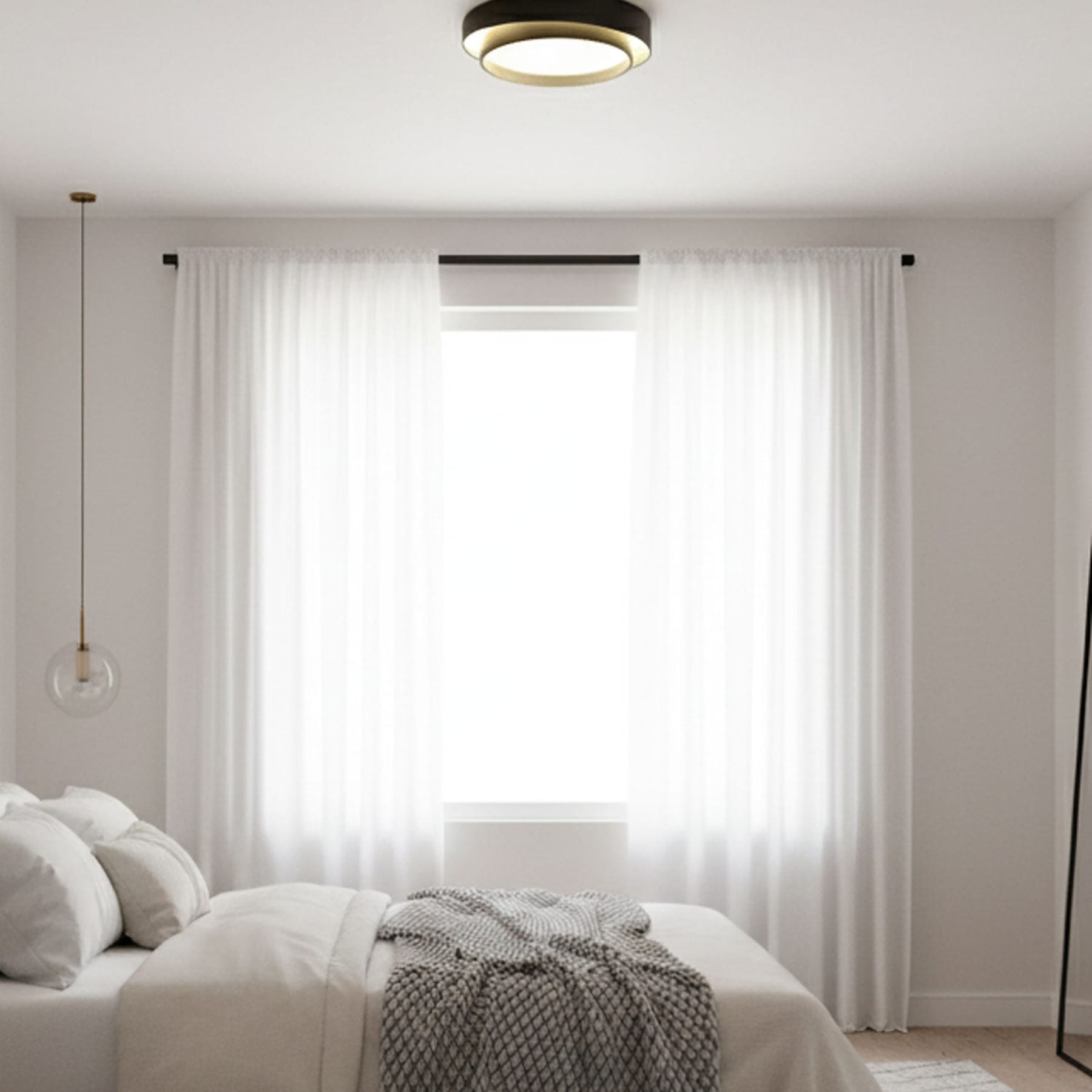 Minimalist Metal Flush Mount Ceiling Light With Bright Daylight LED — Greenwich Home & Living