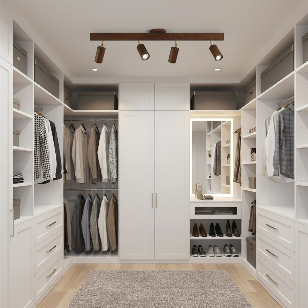 Modern Linear Walnut Wood Ceiling Light With Selectable Color Temperature — Greenwich Home & Living