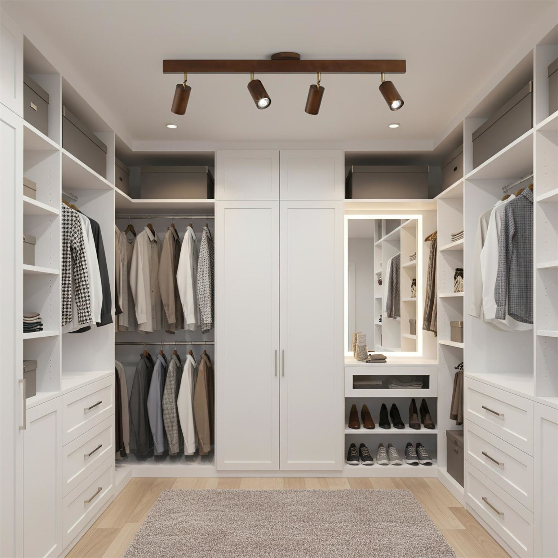 Modern Linear Walnut Wood Ceiling Light With Selectable Color Temperature — Greenwich Home & Living