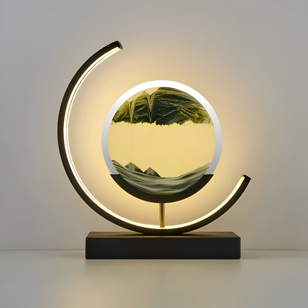 Contemporary Matte Metal Table Lamp With Tri-Color Light in Black — Greenwich Home & Living