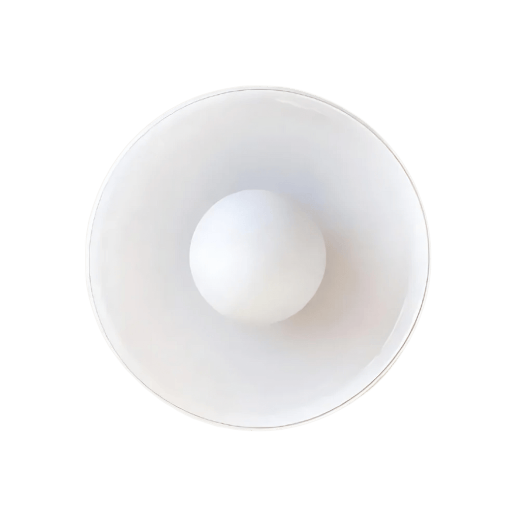 Contemporary Glass Bowl Ceiling Light for Living Room in White — Greenwich Home & Living
