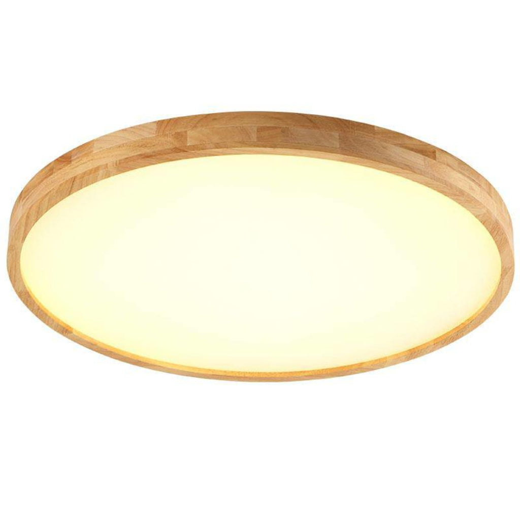 Scandinavian Wood Flush Mount Ceiling Light With Tri-Color Lighting — Greenwich Home & Living